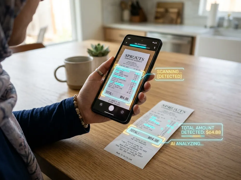 Scan struk belanja dengan AI