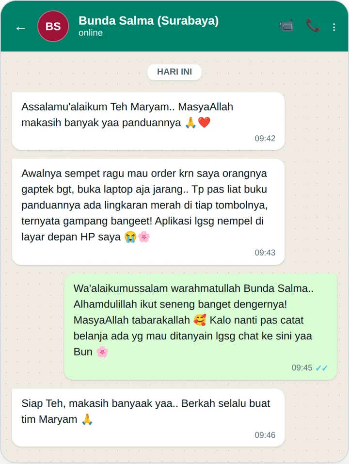 Testimoni WhatsApp Anti Gaptek